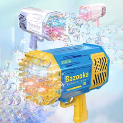 69 Holes Bazooka Bubble Machine with Colourful Light Bubble Maker Gun, Multicolour