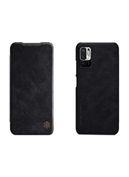 Nillkin Xiaomi Mi Note 10 5g Qin Series Premium Wallet Flip Ultra Thin Leather Mobile Phone Case Cover, Black