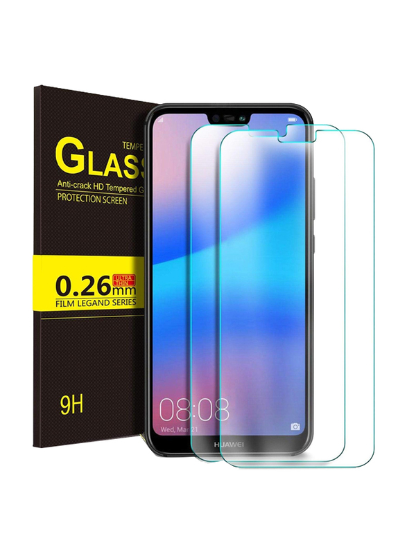 

9H Huawei P20 Lite/Nova 3e HD Tempered Glass Screen Protector, 2 Pieces, Clear