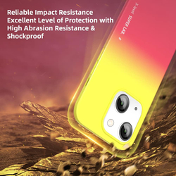 X-Level Apple iPhone 14 Shockproof Silicone Full Body Protective Light Back Mobile Phone Case Cover with Camera Protection Anti-Scratch Gradual Colour, Red