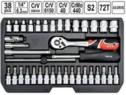 Yato 38 Piece Socket Set, YT-14471, Multicolour