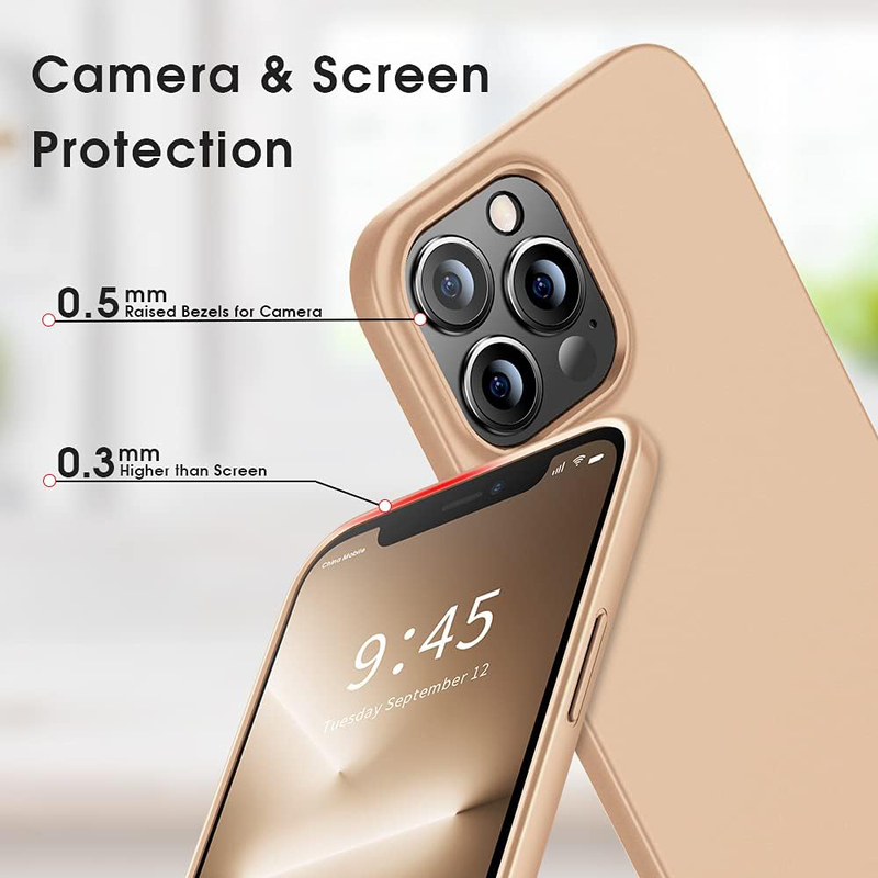 X-Level Apple iPhone 13 Pro 2021 Ultra-Thin Guardian Series Soft TPU Matte Finish Coating Mobile Phone Case Cover, Gold