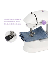 Portable Multi-Function Electric Mini Sewing Machine, White