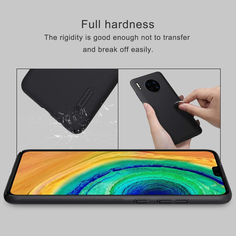 Nillkin Huawei Mate 30 Frosted Shield Anti Fingerprints Hard PC Case Back Cover with Phone Stand, Black