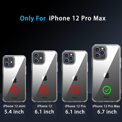 X-Level Apple iPhone 12 Pro Max 6.7-Inch Anti-Yellowing Scratch Resistant Heavy Duty Shockproof Protective Mobile Phone Case Cover, Clear