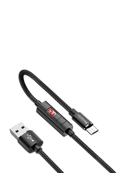 Yesido Timed Disconnect Micro USB to USB Type-C Data Cable, CA-46, Black