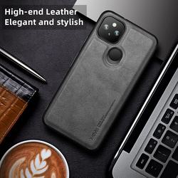 X-level Google Pixel 5 6.0" Anti-Scratch Premium Leather Soft TPU Bumper Shockproof Protective Mobile Phone Cover Case, Grey