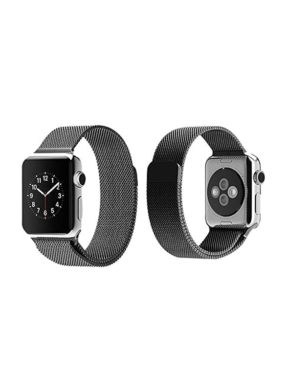 Magnetic Milanese Loop Stainless Steel Band For Apple iWatch 38mm, Black