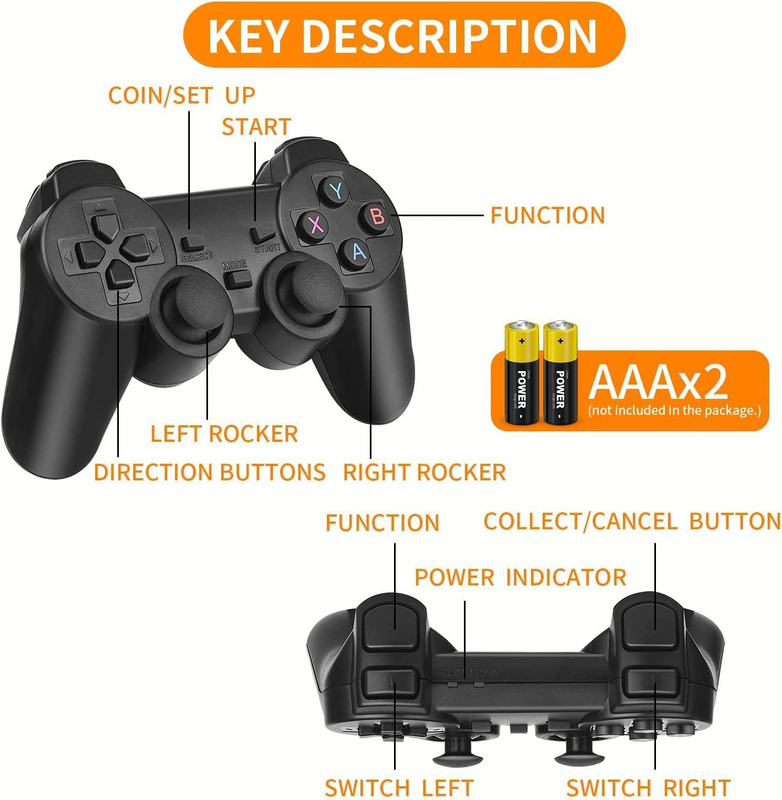 Upgraded Version Dual Wireless Controllers, Black