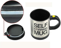 Befound 350ml Automatic Electric Self Stirring Mug, Silver/Black