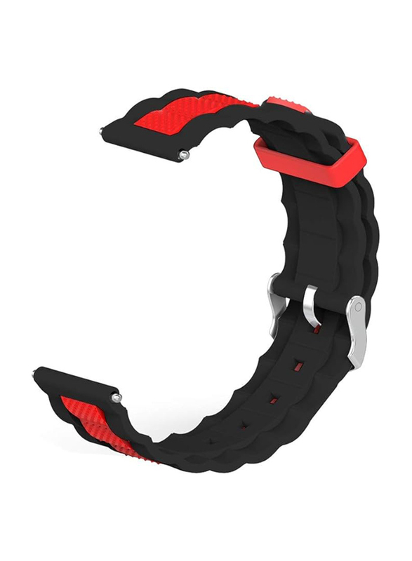 Replacement Silicone Watch Band Straps for Xiaomi Huami Amazfit Bip Youth Watch, Black/Red