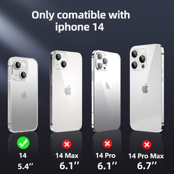 X-Level 6.1-inch Apple iPhone 14 (2022) Frosted Translucent Thin Military Grade Drop Protection Anti-Drop Hard PC Slim Protective Mobile Phone Case Cover with Soft Silicone Edge, Clear