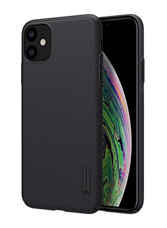 Nillkin Apple iPhone 11 Frosted Shield Anti Fingerprints Hard Mobile Phone Case Cover with Kickstand, Black