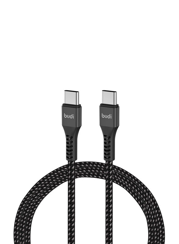 

Budi 1-Meter 65W Charge/Sync Cable, USB Type-C to USB Type-C for Smartphones/Tablets, Black