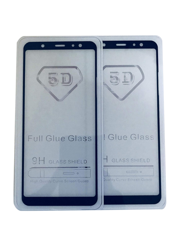 Amex Samsung Galaxy A6 Plus 5D Super Tempered Glass Mobile Phone Screen Protector, 2 Pieces, Clear