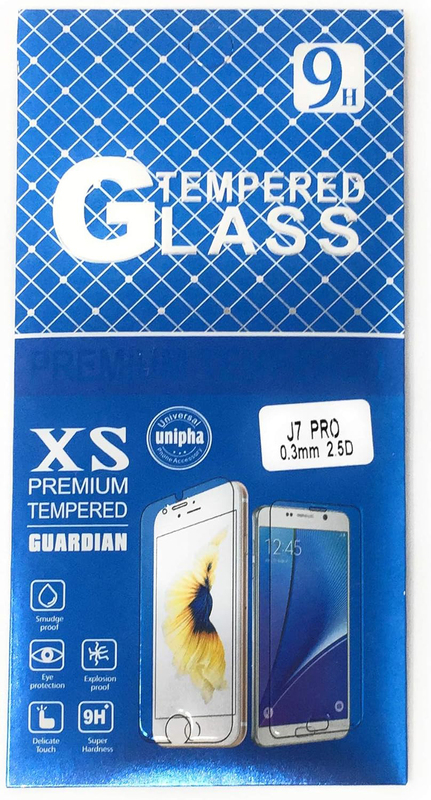 9H Samsung Galaxy J7 Pro Premium Mobile Phone Tempered Glass Screen Protector, Clear