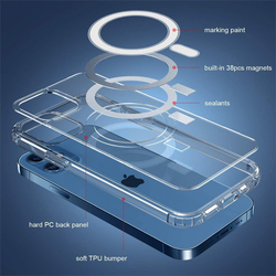 Apple iPhone 12/12 Pro Magnetic Hard Silicone TPU Protective Mobile Phone Case Cover, Clear