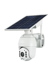 Security 4G Wifi 1080P Solar Panel Surveillance Smart Camera, White