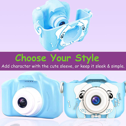 Kid's Digital Dual Screen Anti-Drop Cartoon Camera Selfie Camera with 32GB SD Card, 20 MP, Blue