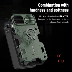 Nillkin Apple iPhone 13 6.1-inch CamShield Armor Case Hard Back Mobile Phone Case Cover, Dark Green