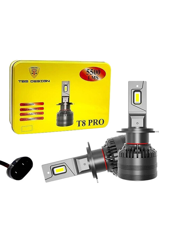 

Tobys T8 PRO 9006/HB4 LED Waterproof Headlight Bulbs 120W 12000 Lumens Extremely Bright 5500K Upgraded CSP Chips Conversion Kit, IP65, 2 Pieces, Black