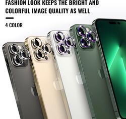 Apple iPhone 14 Pro/14 Pro Max (2022) Bbelk 4 x 9H Tempered Glass Metal Camera Screen Protector Shockproof Cover Film Hard Aluminum Shell Case, Clear