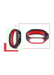 Mijoas Silicone Wristband Strap for Xiaomi Mi Band 3, Red/Black