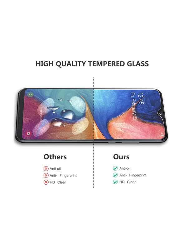 ELTD Samsung Galaxy A20e Anti-Scratch Full Coverage Tempered Glass Screen Protectors, 2 Pieces, Clear