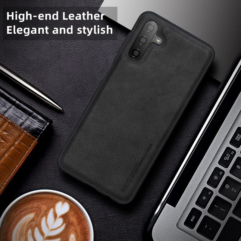 X-Level Samsung Galaxy A13 5G Case Ultra-Thin Slim Premium PU Leather Elegant Soft TPU Bumper Shockproof Protective Mobile Phone Case Cover, Black