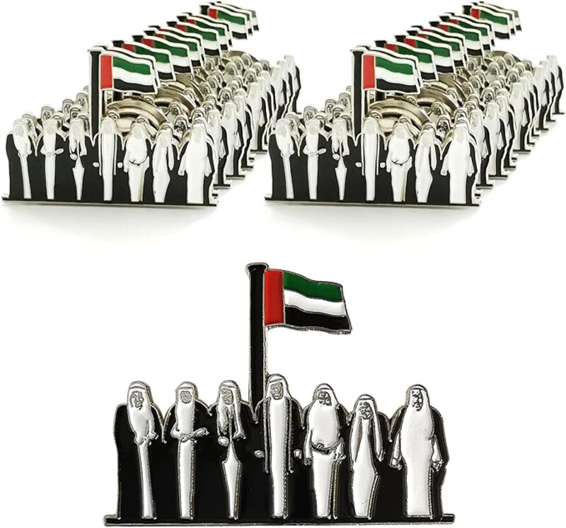 

Generic UAE National Day Iconic Badge with 7 Founding Sheikhs with Magnetic Attachment, 20 Pieces, Multicolour