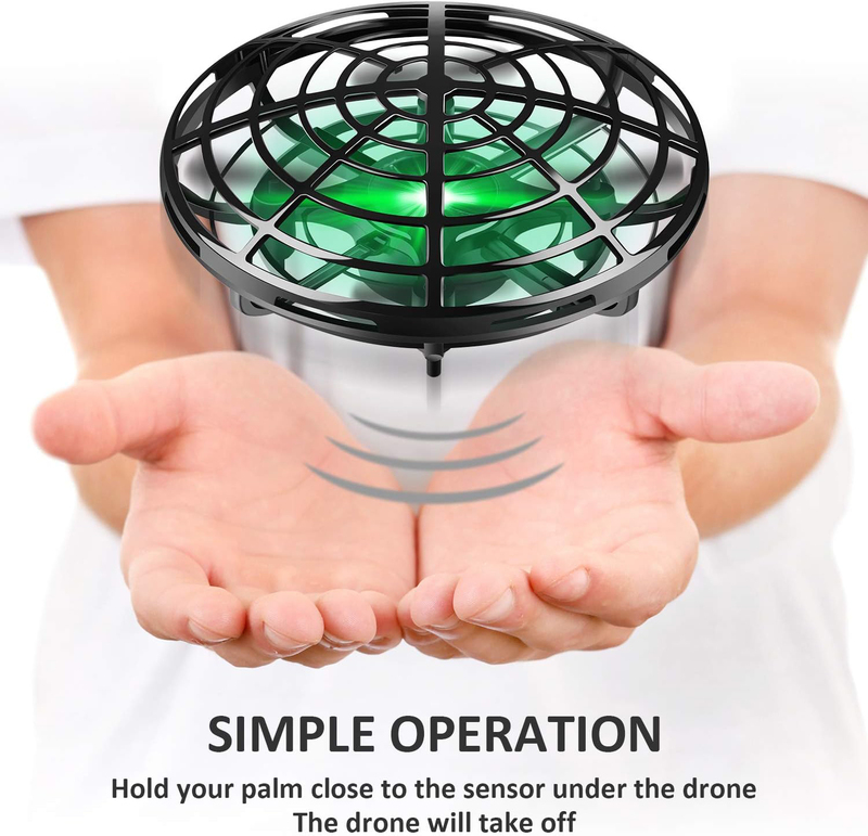 Hand Operated Drones Helicopter Ball with 360° Rotating and Shinning LED Lights, Ages 5+