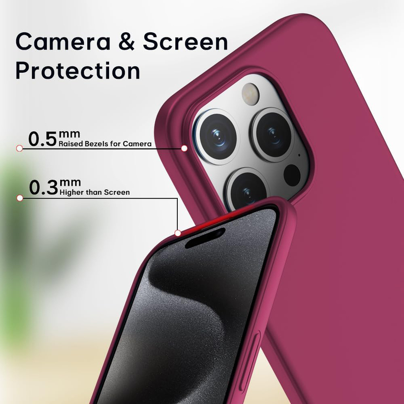 X-Level Apple iPhone 15 Pro Slim Fit Ultra-Thin Soft Lightweight Anti-Scratch Guardian Series Back Mobile Phone Case Cover Grip, Wine red