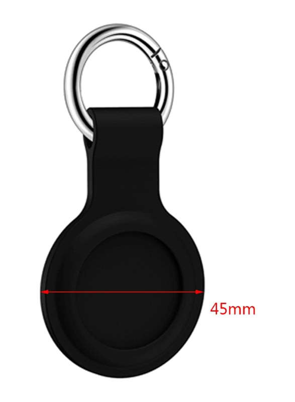 Anti-Scratch Silicone Protective Sleeve Cover Keychain Shell for AirTags Silicone Case, Black