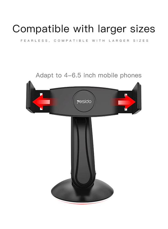 Yesido C43 Smart Car Holder for All Smartphones, Black