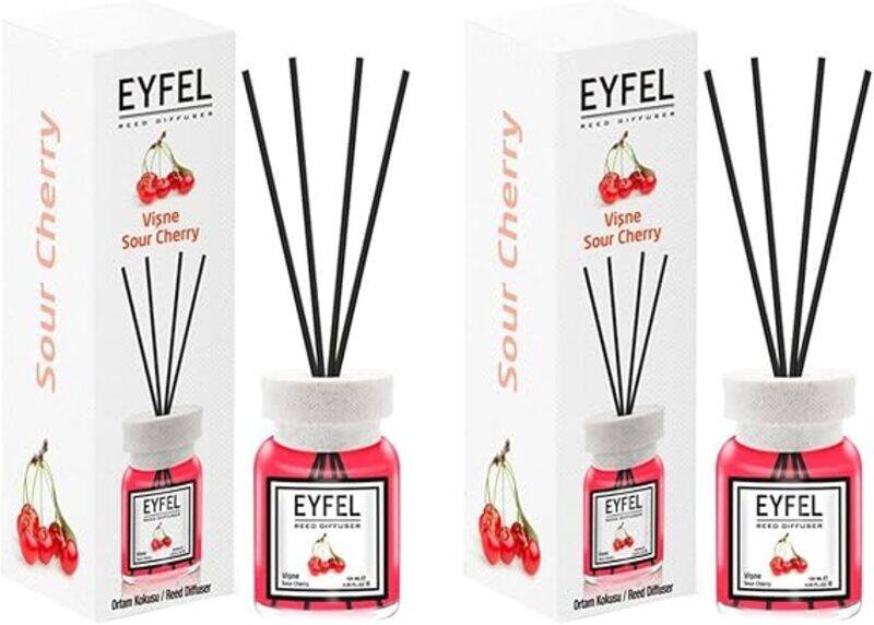 

Eyfel Cherry Diffuser Set 120ML Premium Long-Lasting Fragrance with Elegant Diffuser Sticks for Bathrooms, Living Spaces, Offices, Shops & Showroom