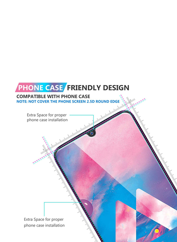 ELTD Samsung Galaxy M30 Anti-Scratch Full Coverage Tempered Glass Screen Protectors, Clear