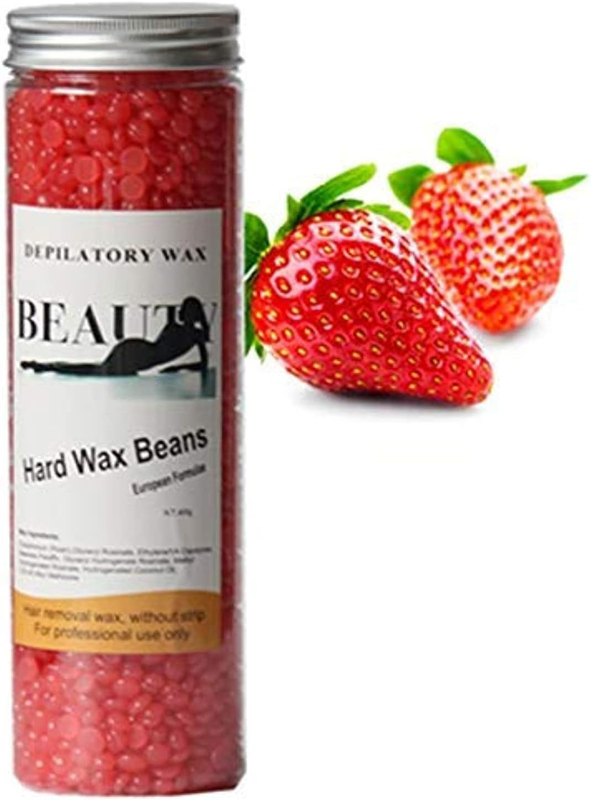 Solid Paper-Free Hair Removal Depilatory Wax Beans, 400g, Pink