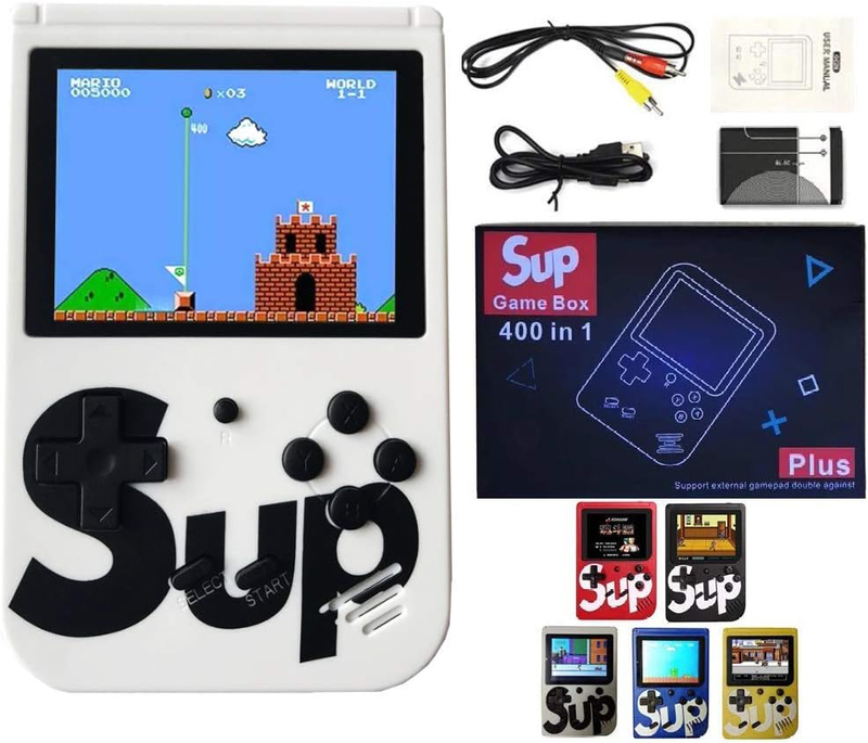 Sup 400-in-1 Retro Portable Mini Handheld Game Console, White