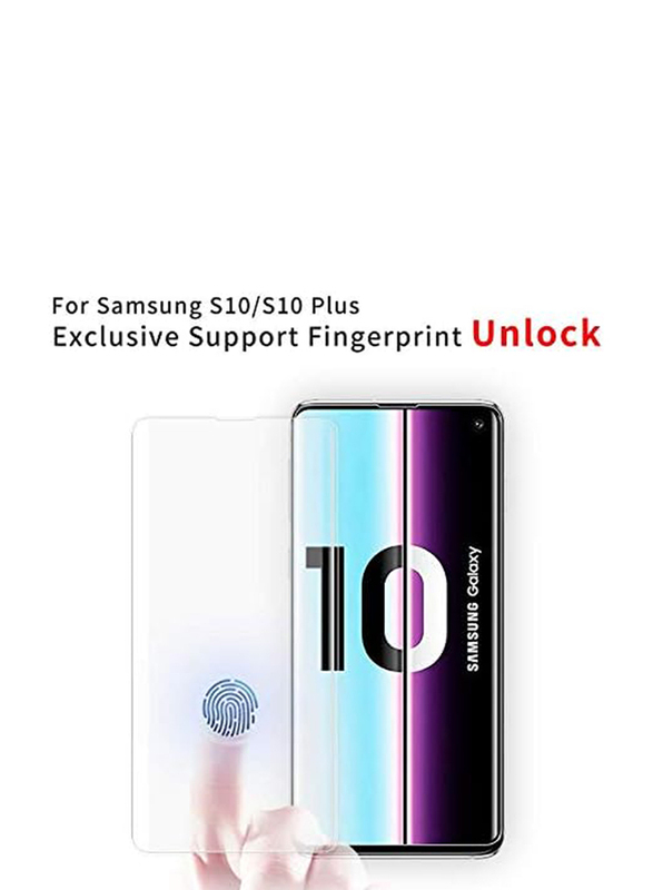 Samsung Galaxy S10 Plus UV Liquid Tempered Glass Mobile Phone Screen Protector Kit, Clear