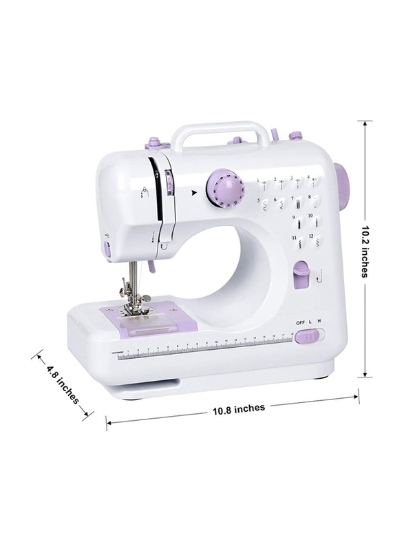 Portable Household Electric Sewing Machine, White