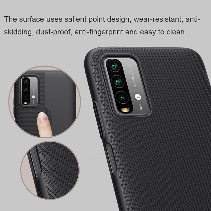 Nillkin Xiaomi Redmi 9T Super Frosted Shield Hard Slim Fit Designed Mobile Phone Case Cover, Black