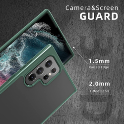 X-Level Samsung Galaxy S22 Ultra Military Grade Drop Protection Translucent Matte Hard PC Soft TPU Bumper Shockproof Slim Fit Mobile Phone Case Cover, Green