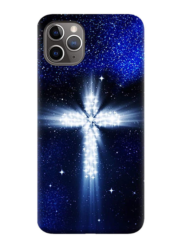 Apple iPhone 11 Pro Protective TPU Mobile Phone Case Cover with Cross Pattern, Blue/White