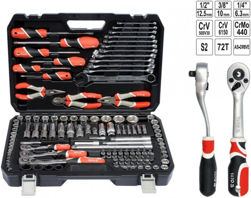 

Yato 129-Piece Socket and Tool Set, YT-38881, Multicolour