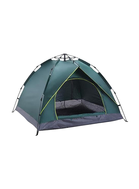 Double Layer Portable Outdoor Camping Tent, 4 Person, Green