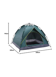 Double Layer Portable Outdoor Camping Tent, 4 Person, Green