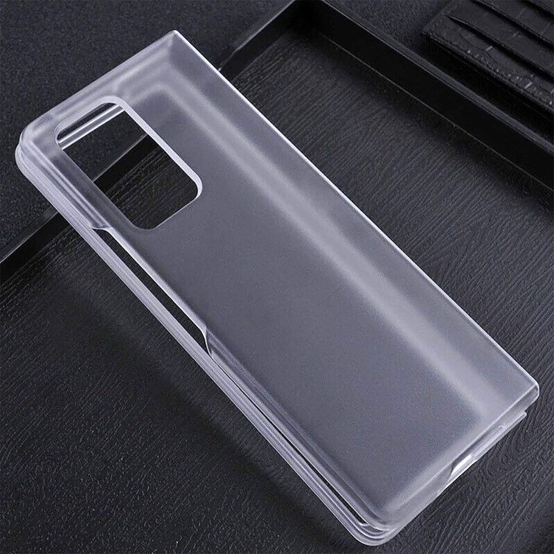 Samsung Galaxy Z Fold 2 5G Foldable Shockproof Slim Hard PC Matte Mobile Phone Case Cover, Clear