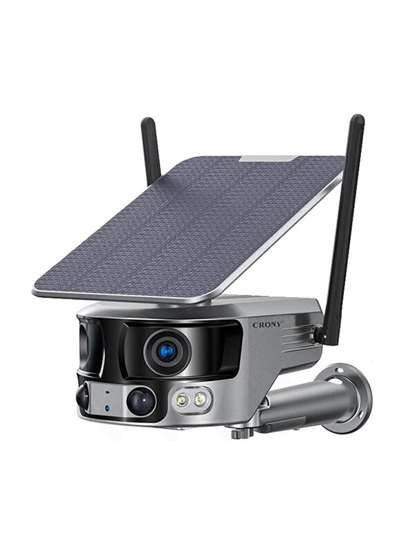 

Crony Y6 WiFi-4K-8MP-180° Wide Angle Solar Battery Camera with 6W Solar Panel, Grey