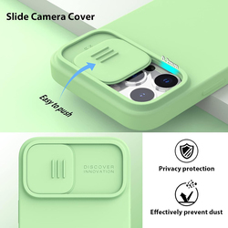 Apple iPhone 14 Shockproof Protective Bumper Hard PC & Soft Silicone Edge Mobile Phone Case Cover with Camera Lens Protection, Green