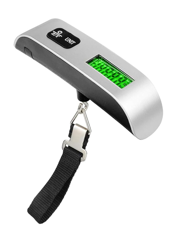 Ultechnovo Unisex Digital Portable Handheld Hanging Baggage/Luggage Scale with LCD Display, 50 kg/110 Lbs, Silver